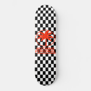 Schachbrett-Skateboard in Schwarz und Weiß Skateboard