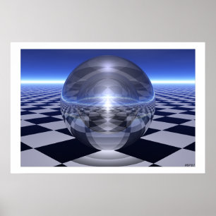 Schachbrett Spheres Poster