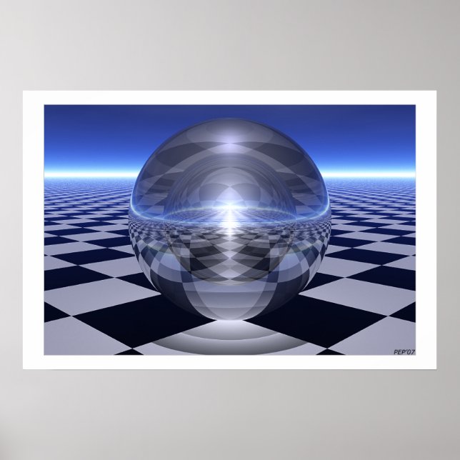 Schachbrett Spheres Poster (Vorne)