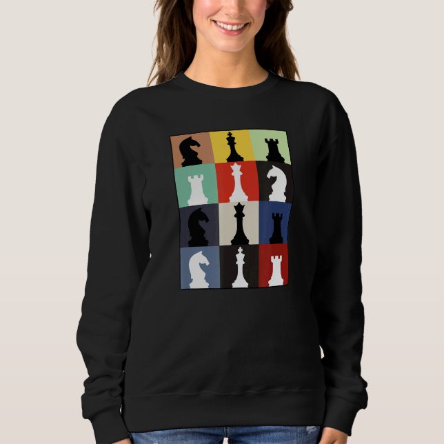 Schachbrett T-Shirt Game Spaß Set Player Schach Sweatshirt (Vorderseite)