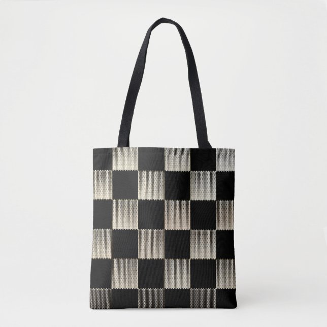 Schachbrett-Textil-Kunst-Tasche Tasche (Vorderseite)