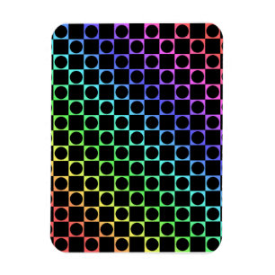 Schachbrett u. Kreise, Regenbogen u. Schwarzes Magnet