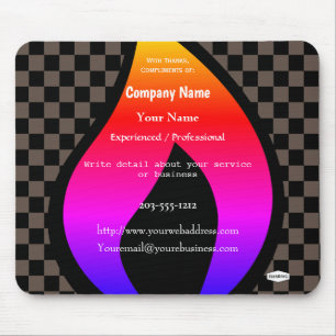 Schachbrett- und Flammendesign-WerbeMaus - HAMbWG Mousepad
