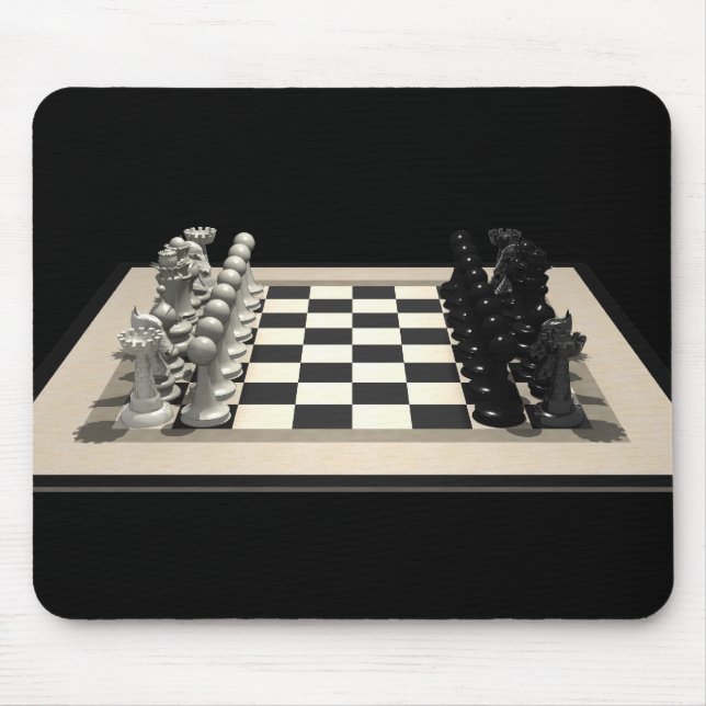 Schachbrett und Schachfiguren: Mousepad (Vorne)