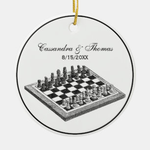 Schachbrett und Schachfiguren Vintage Kunst Keramik Ornament