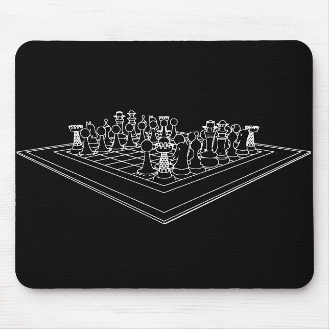 Schachbrett und Schachpartien: Mousepad (Vorne)