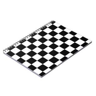 Schachbrettartige Quadrate schwarz-weiß geometrisc Notizblock