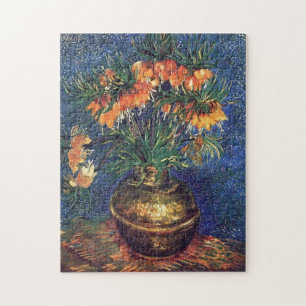 Schachbrettblumen in einer Kupfervase von Van Gogh