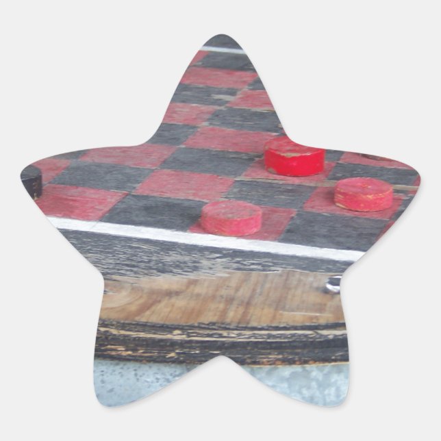 Schachbretter Game Stern-Aufkleber (Vorderseite)