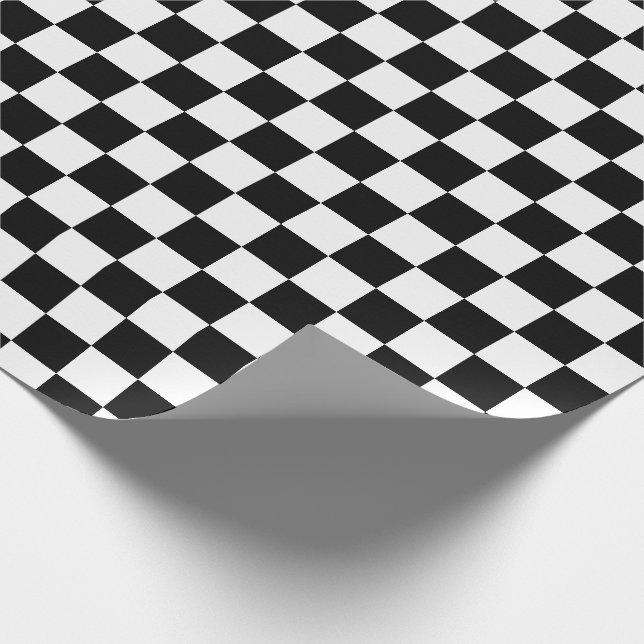 Schachbretter mit weißem und schwarzem Schachbrett Geschenkpapier (Ecke)