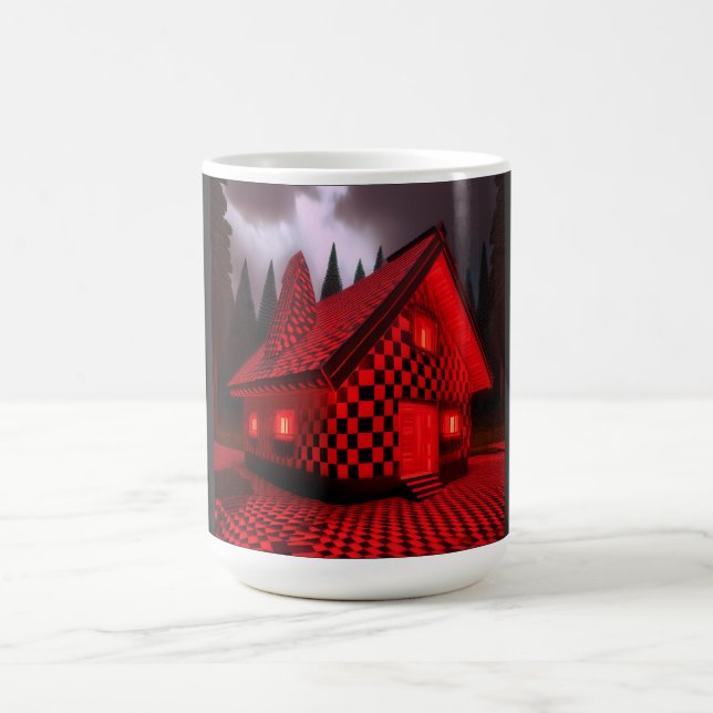 Schachbretter & Punkte-Hütte Kaffeetasse (Mittel)