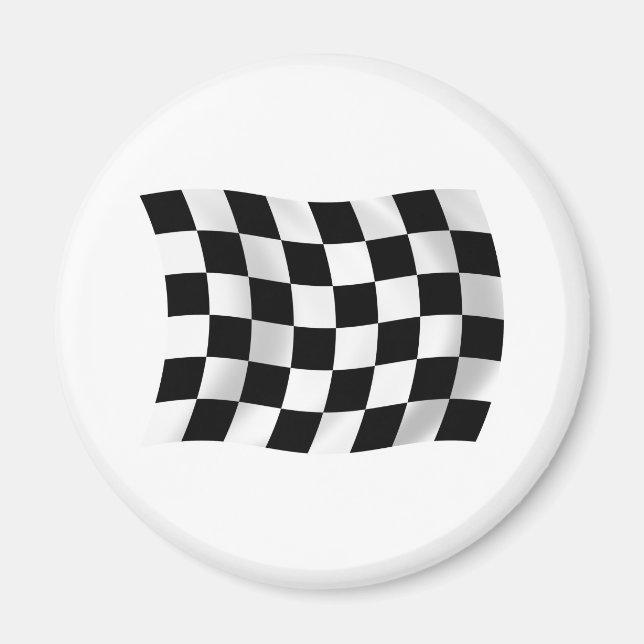 Schachbrettflagge Magnet (Vorne)