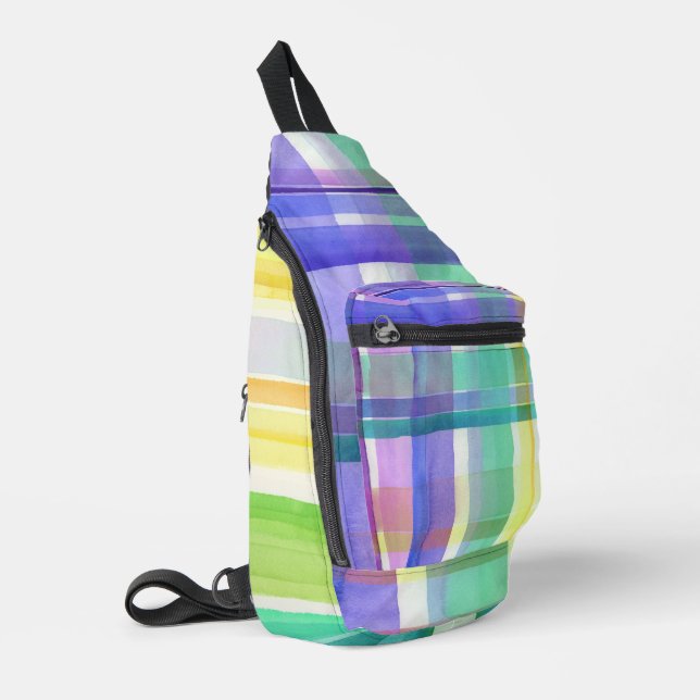 Schachbrettmuster Crossbody Bag (Linke Seite)
