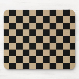Schachbrettmuster, Gittermuster, schwarze Quadrate Mousepad