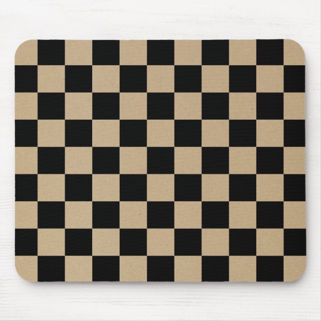 Schachbrettmuster, Gittermuster, schwarze Quadrate Mousepad (Vorne)