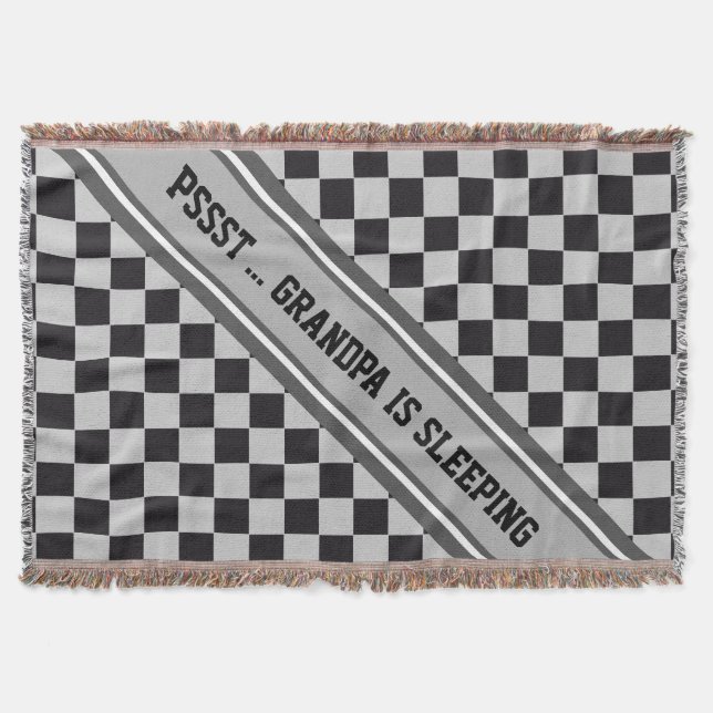 Schachbrettmuster + Ihr Backgr Farbe & Text Decke (Vorderseite)