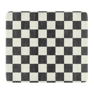Schachbrettmuster in Off-Black und Off-White Schneidebrett