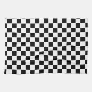 Schachbrettmuster in Schwarz und Weiß Geschirrtuch