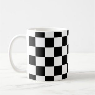 Schachbrettmuster in Schwarz und Weiß Kaffeetasse