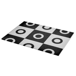 Schachbrettmuster in Schwarz und Weiß Schneidebrett