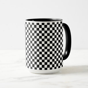 Schachbrettmuster in Schwarz und Weiß Tasse