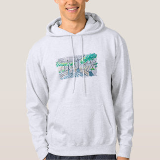 Schachbrettmuster-Kiosk-Parkblick Hoodie