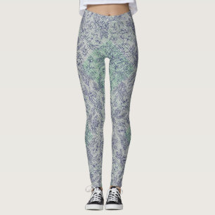 Schachbrettmuster kleiner grüner Fleck Offwhite BG Leggings