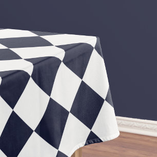 Schachbrettmuster Navy White Dining Table Tischdecke