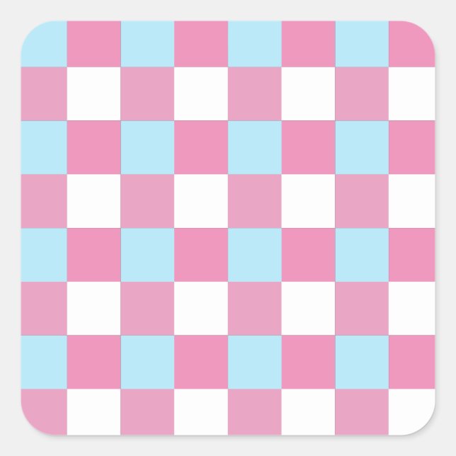 Schachbrettmuster Quadratischer Aufkleber (Vorderseite)