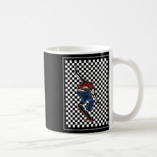 Schachbrettmuster Schachbrett Skater Teen Skateboa Kaffeetasse