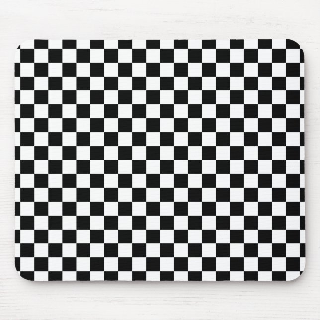 Schachbrettmuster Schwarz-Weiß Mousepad (Vorne)