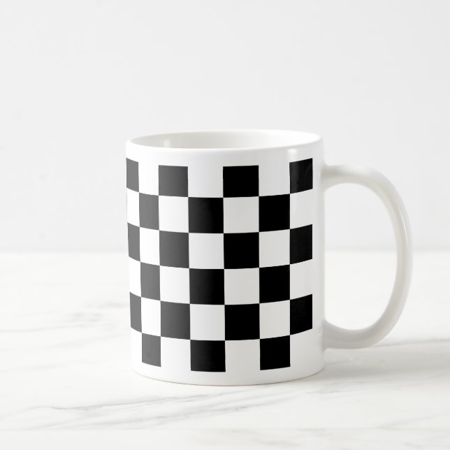 Schachbrettmuster Schwarzweiss Kaffeetasse (Rechts)