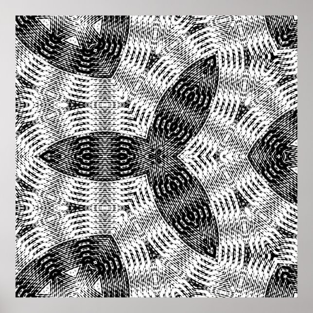 Schachbrettmuster-Sinuswelle-Verzerrung gespiegelt Poster (Vorne)