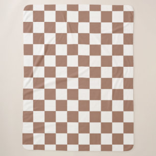 Schachbrettquadrate Mocha Braun Weiß geometrisch R Sherpadecke