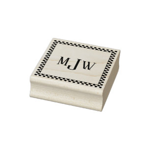 Schachbrettrahmen Monogramm Stempel aus Gummi