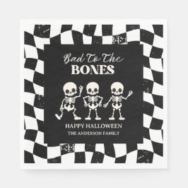 Schachbrettrückwärts am KnochenHalloween Serviette