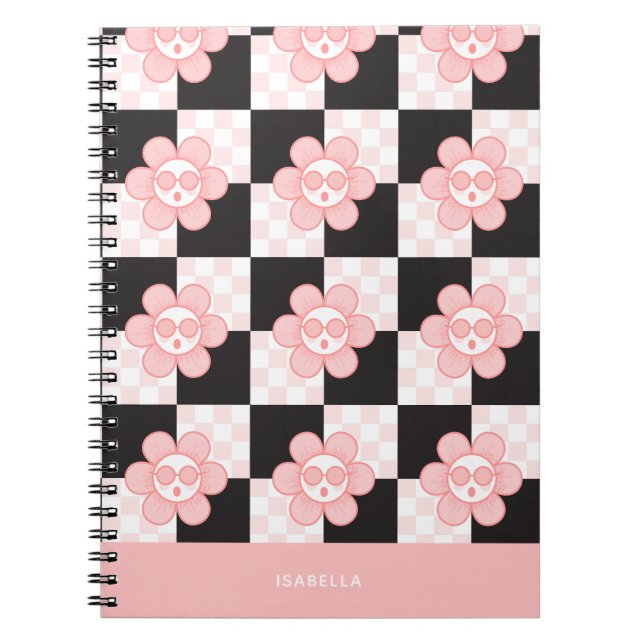 Schachbretts Girl School Notebook Notizblock (Vorderseite)