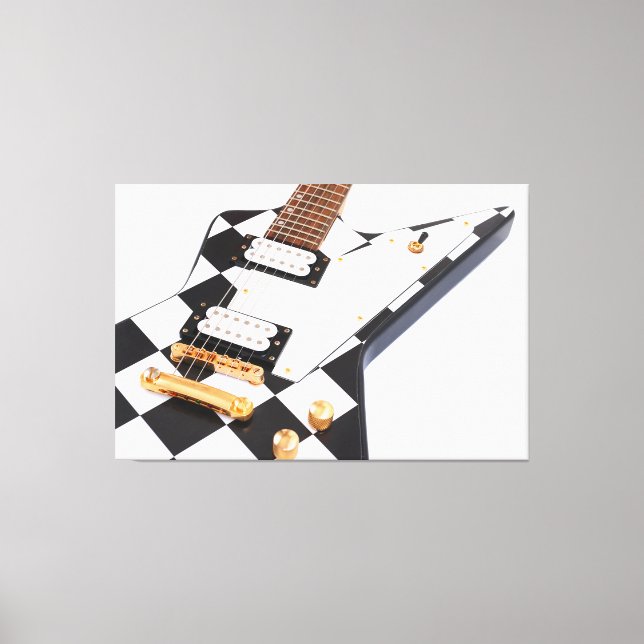 SCHACHBRETTS ROCK ELECTRIC GUITAR 40x60 Leinwanddruck (Vorderseite)