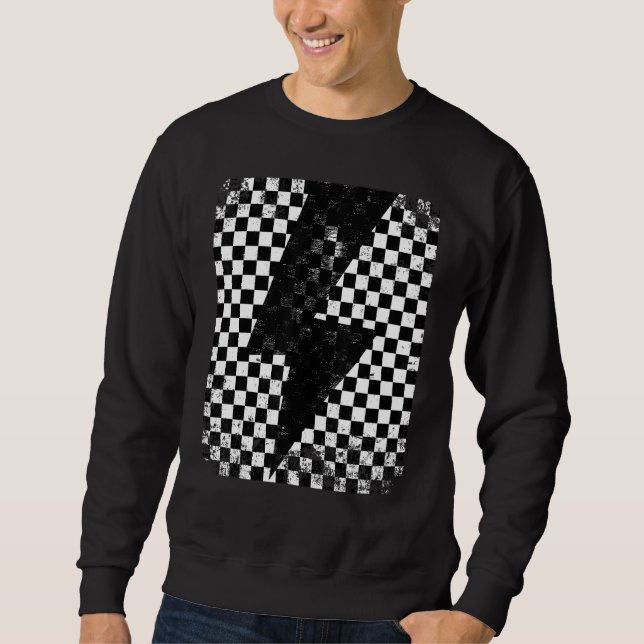 Schachbrettschnürsenkel Sweatshirt (Vorderseite)