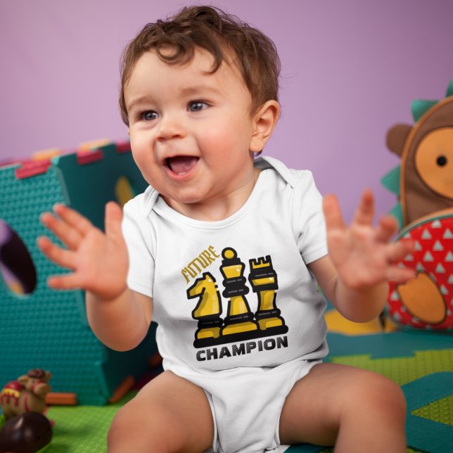 Schachbrettstil Baby Strampler (future chess champ game champion baby clothes.)