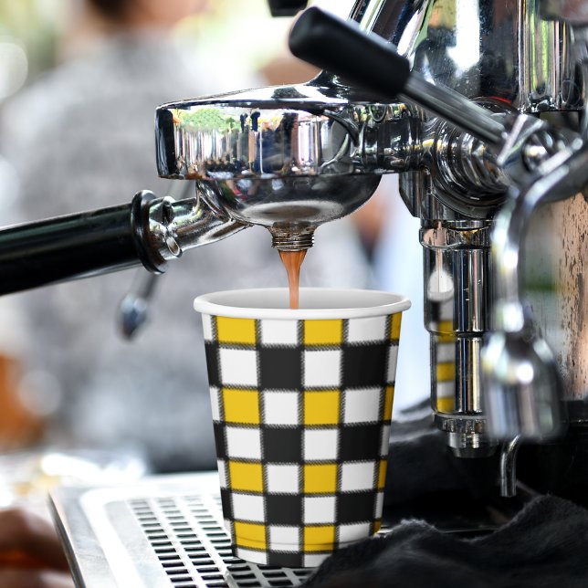 Schachbrettstil Pappbecher (checks chess stripes kids,adult party stationery, birthday party use and throw paper cups)