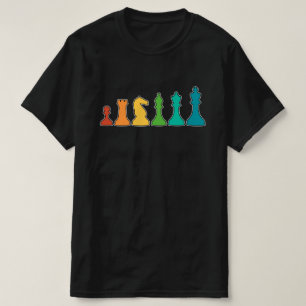 Schachdesign mit Retrostil-Farbelementen T-Shirt