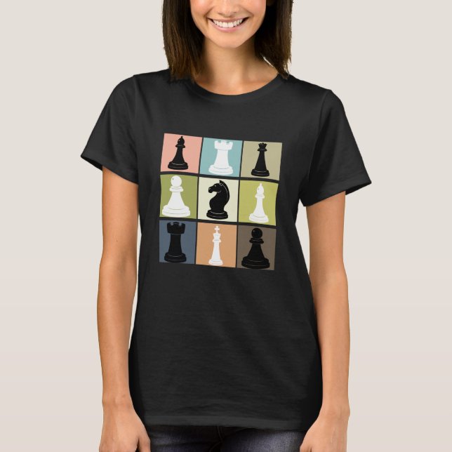 Schachdesign mit Schachbrett für Schachspieler T-Shirt (Vorderseite)