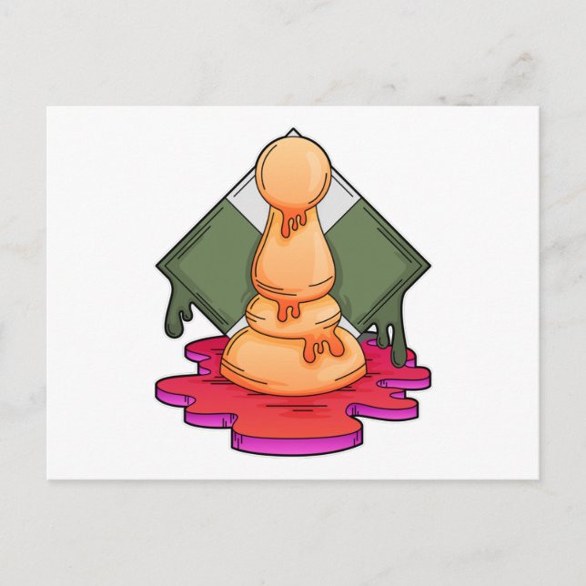 Schachfigur Bauer Postkarte (Vorderseite)