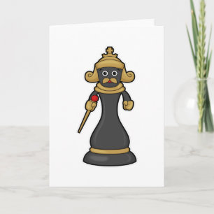 Schachfigur König beim Schachspiel mit Stab Karte