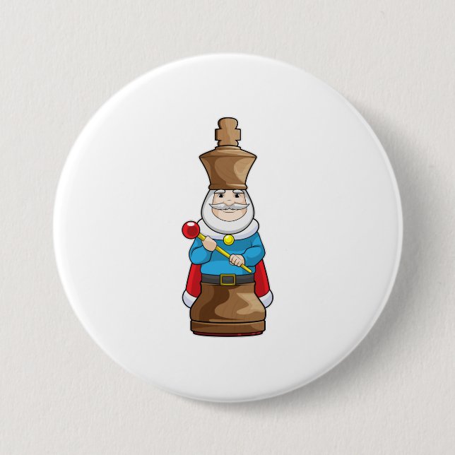 Schachfigur König Schach Button (Vorderseite)