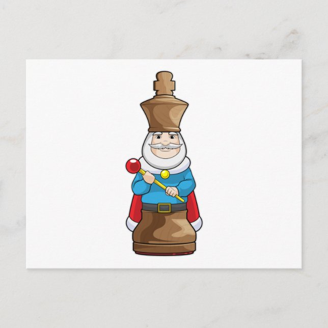Schachfigur König Schach Postkarte (Vorderseite)