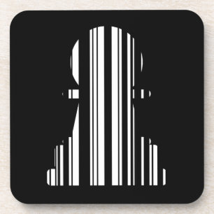 Schachfigur-Musterdesign im BAR CODE-Format für de Getränkeuntersetzer