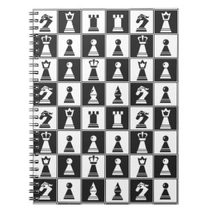 Schachfiguren Design SpiralNotebook Notizblock
