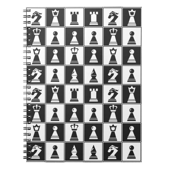 Schachfiguren Design SpiralNotebook Notizblock (Vorderseite)